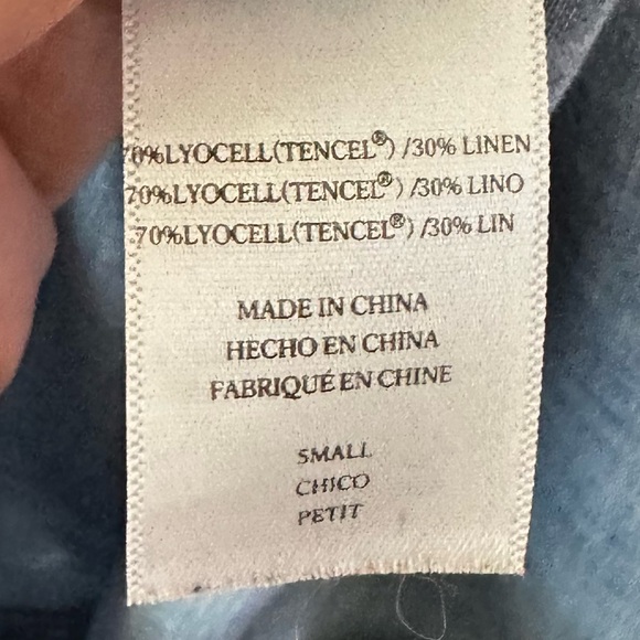 Rails Ingrid Tencel Linen Blend Denim Shirt - Small - Chambray Indigo - Picture 12 of 13